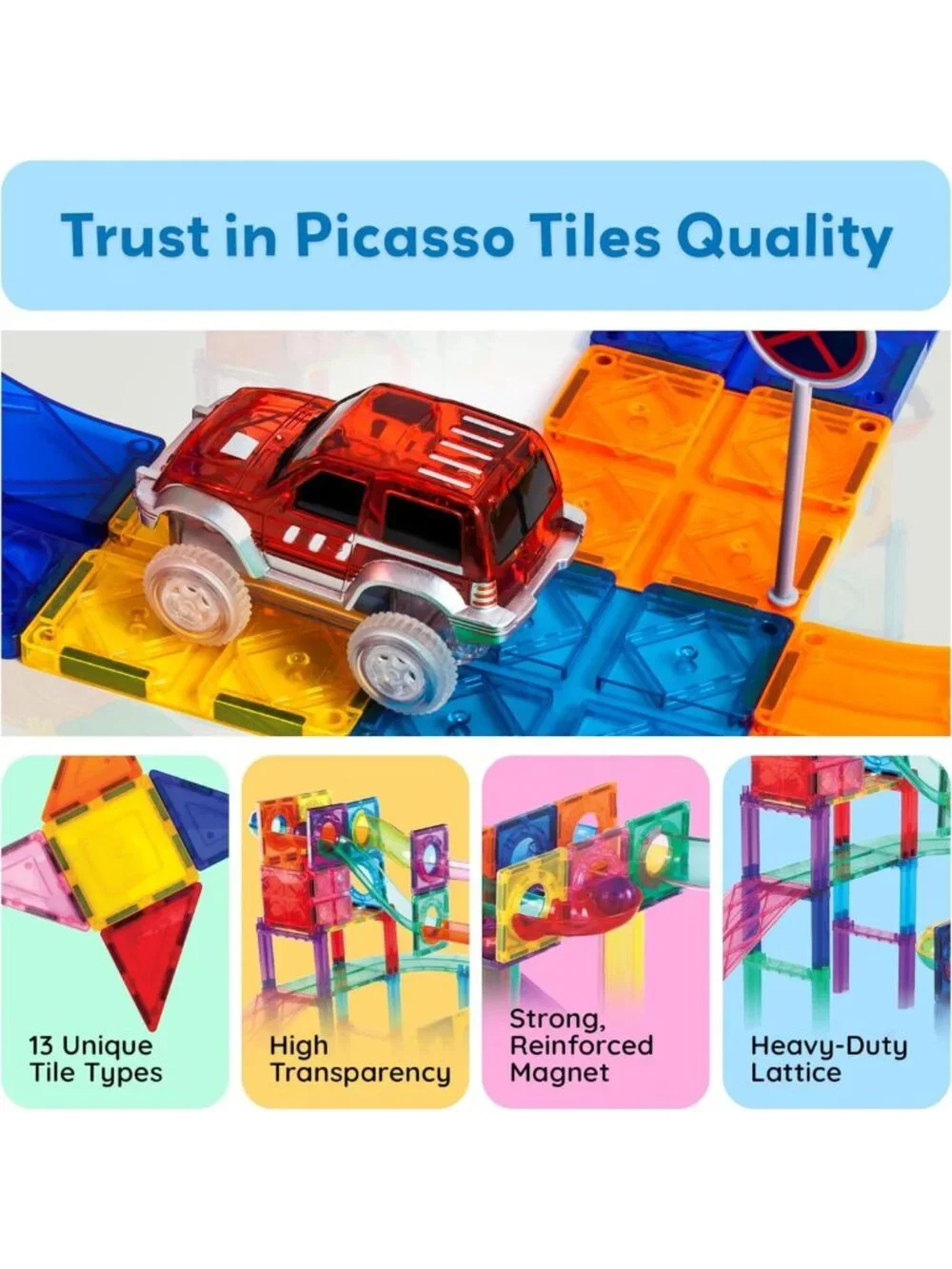 108-Piece Marble Run Race Track Set with LED Cars - STEM Toy for Ages 3
